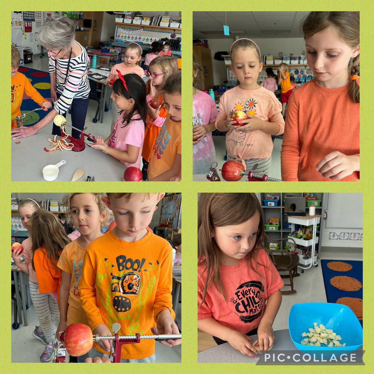 DavidsonGUA's tweet photo. Making applesauce in Grade1!  @AngelsOCSB https://t.co/MP49co15bZ