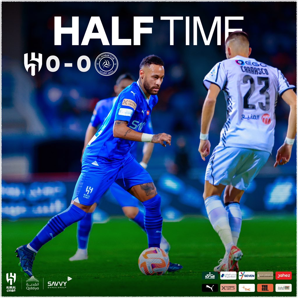 ⌚️ 0/0 at the end of the 1st half ⚽️
#AlHilal_AlShabab 
#AlHilal 💙