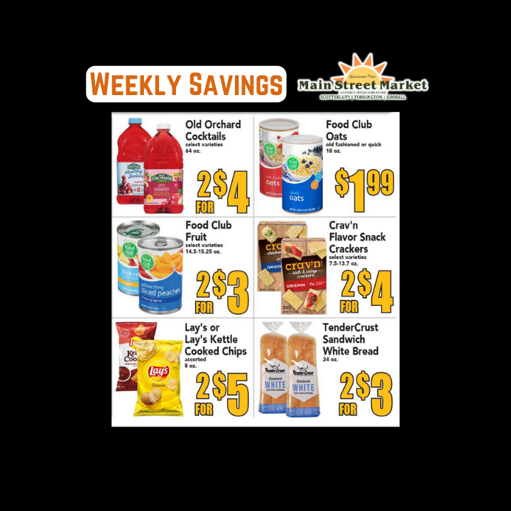 👉Save Money On Your Grocery Bill!  🛒Shop the WEEKLY SPECIALS at Main Street Market!
💲Don't forget to use your Coop Ca$h Card to SAVE even More Money!
#WeeklySavings  #ShopToday
**Items may be limited.
To see our full ad, click the link below: ow.ly/1uVa50KPEiL