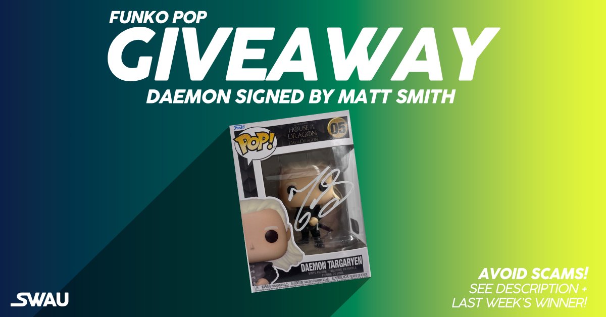 Win a Daemon Targaryen Funko POP! signed by Matt Smith! - Follow @swau_official - Like & RT - Tag 1 friend PER COMMENT for entries Congrats to Raymond, our Vision Funko Signed by Paul Bettany winner! AVOID SCAMS! We DO NOT ask you to click links or give your card info. #swau
