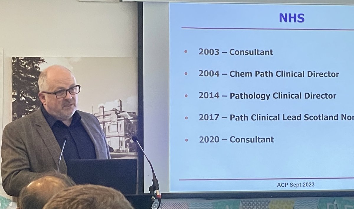 We were delighted to welcome Dr Bernie Croal <a href="/BernieCroal/">Bernie Croal</a> , President Elect of the Royal College of Pathologists <a href="/RCPath/">RC of Pathologists</a> who talked about his career as a chemical pathologist &amp; his leadership journey, including the importance of not just doing the day job! #acpnlsp #PathTwitter
