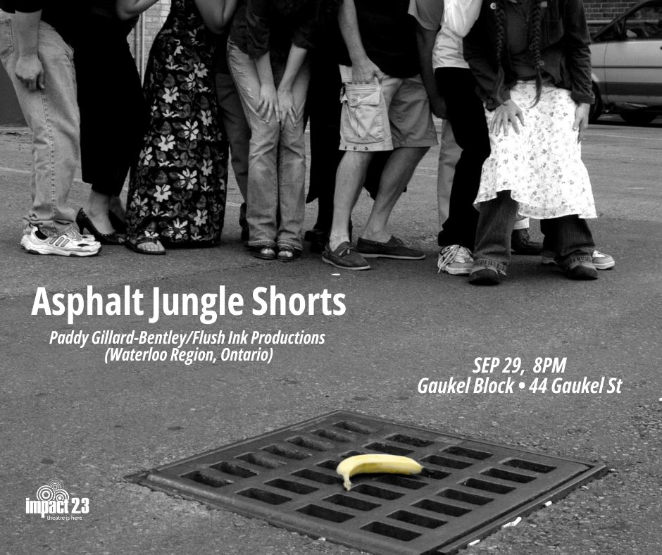 Spotlight on our shows!!
Asphalt Jungle Shorts
Sept 29, 8PM
Gaukel Block 
Start at 44 Gaukel
See you there! 
Tickets
ticketscene.ca/events/45001/

<a href="/PaddyGB/">Paddy Gillard-Bentley</a> <a href="/Flush_Ink/">Flush Ink Prod.</a> <a href="/PamMTSpace/">Pam Patel</a> <a href="/DTKitchener/">Downtown Kitchener</a> <a href="/CityKitchener/">City of Kitchener</a>
