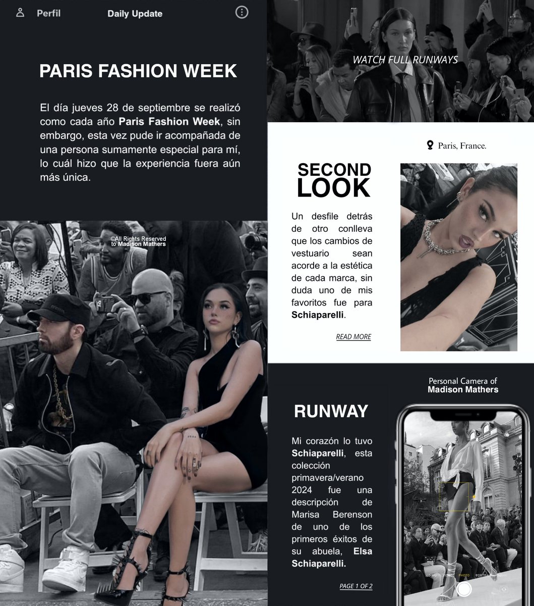 𝗗𝗮𝗶𝗹𝘆 𝗨𝗽𝗱𝗮𝘁𝗲 › 𝐌.𝐌 | Sept 28th.

𝗡𝗲𝘄 Event:  Yesterday we were invited to 𝗙𝗮𝘀𝗵𝗶𝗼𝗻 𝗪𝗲𝗲𝗸  in Paris, 𝗦𝗰𝗵𝗶𝗮𝗽𝗮𝗿𝗲𝗹𝗹𝗶  stole my heart.