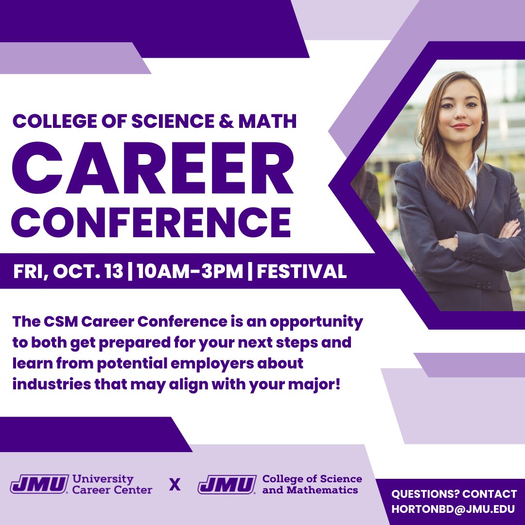 Need help improving your resume or finding an internship? Would you like to network with industry professionals? Join us for our very first CSM Career Conference on Friday, October 13th! For a complete program and to register visit bit.ly/csmcareerfair