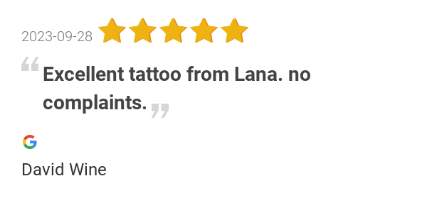 pensNneedles's tweet photo. New 5.0-star Review: "Excellent tattoo from Lana. no complaints." https://t.co/dIJJPQJq3T