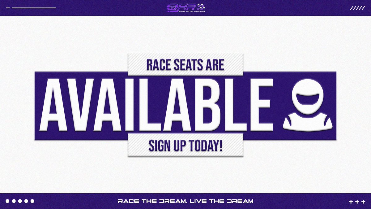 OneHubRacing's tweet photo. ‼️ TIER SPACE ‼️
SIGN UP TODAY ✅
We’ve got a space in our middle P2 Tier which races Sundays at 7pm UK Time 🏁
If you think you (or have a friend you think) has what it takes to challenge our best, sign up below 👇
https://t.co/gyVOb5YUwh
#SignUpOpen https://t.co/l8COIdTmeM