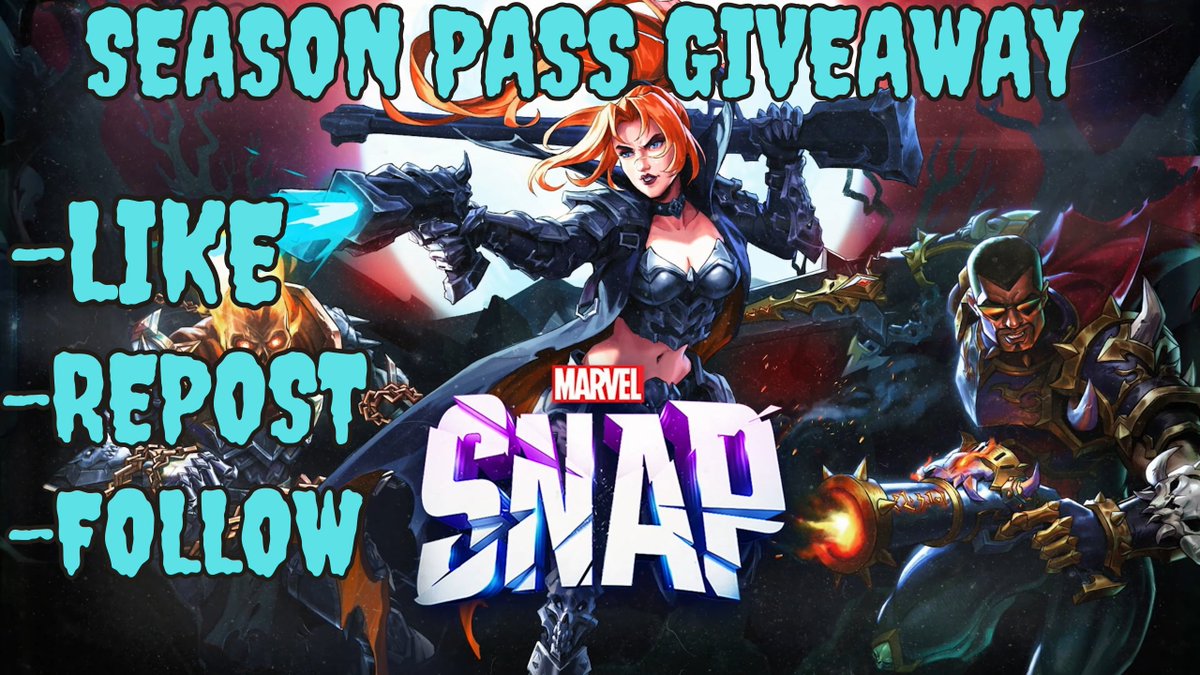 Spyro__ZA's tweet photo. I will be Giving away an October Season Pass For #MarvelSnap To enter: 
- Like This Tweet✅
- Follow Me ✅
- Repost This Tweet ✅

Winner will be chosen on the 3rd of October Live on stream! https://t.co/6jJGXpWnox