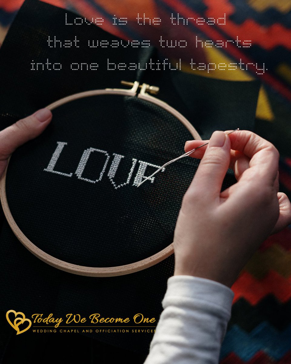 Love is the thread that weaves two hearts into one beautiful tapestry. 💖🌟 
#TodayWeBecomeOne
#HeartfeltLove 
#Soulmates