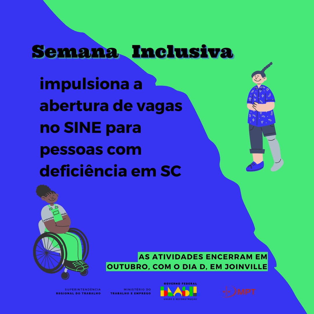 MPTSC's tweet image. No sábado  (23), participaram do Dia D - Feirão de Empregos para pessoas com  deficiência e reabilitados do INSS 26 empresas, no Centro Integrado de  Cultura (CIC).

Saiba mais em: link.mpt.mp.br/Lw5bEie