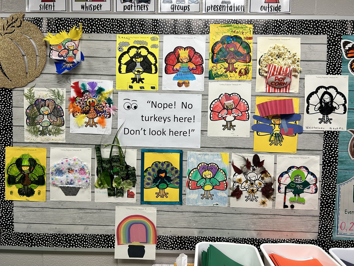 My students were very creative disguising the Turkey so it wouldn’t get eaten for Thanksgiving! #lockespride #TVDSB