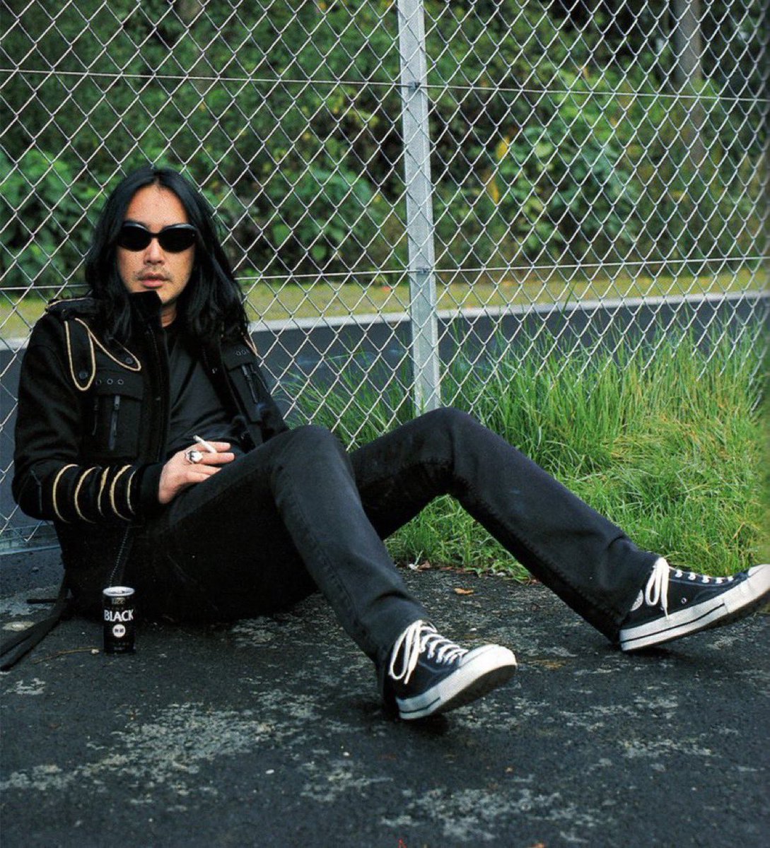 Tsuyoshi Noguchi wearing Dior Homme AW03 “Luster” Napoleon Jacket