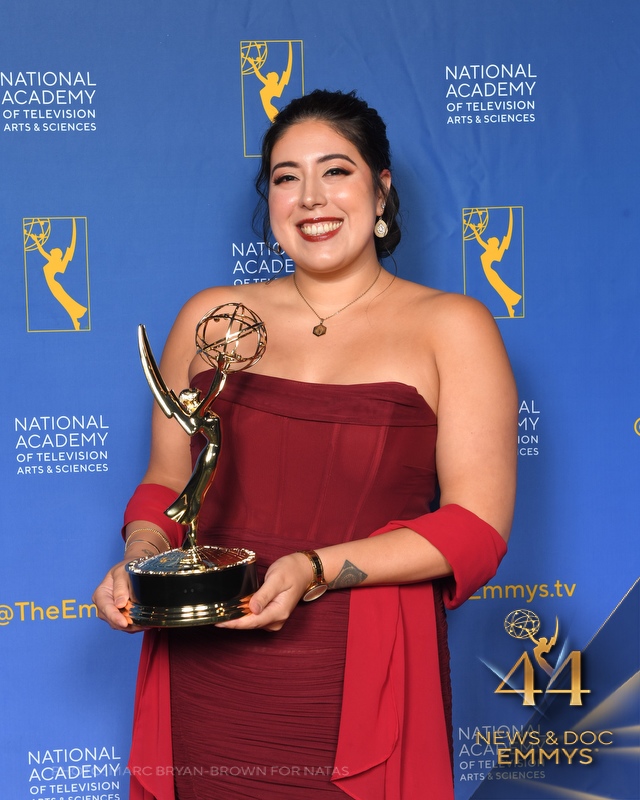 LMUsftv's tweet photo. Gabriela Dematteis ’13 won an Emmy this week for Outstanding Feature Story in Spanish for her work as a Producer on VICE’s Ritos De Pasaje: Sicarios. Congrats Gabriela! #LMUpride https://t.co/jgpl70N4RP