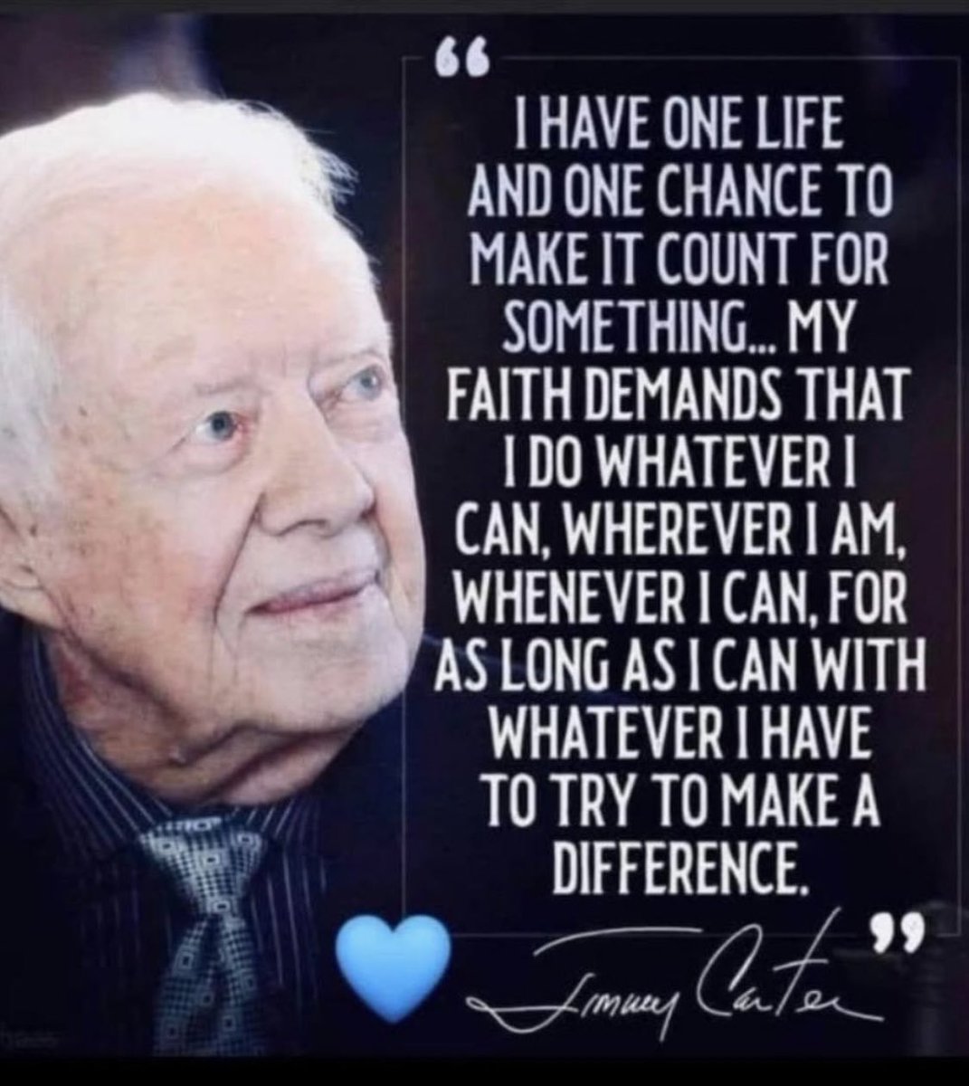 @ChrisDJackson @CMargaronis Class, dignity, and grace. Biden and Carter. The definition of Presidential. Happy 99th Birthday, President Carter 💙