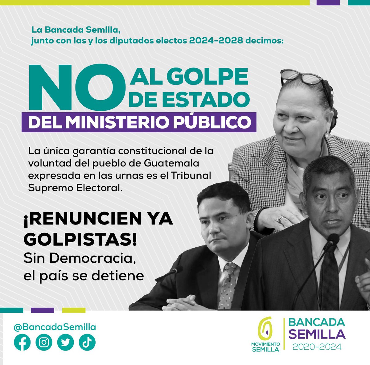 RaicesGL's tweet photo. Consuelo, Curruchiche y Freddy... por el bien de Guatemala RENUNCIEN https://t.co/MHyLvWefFG