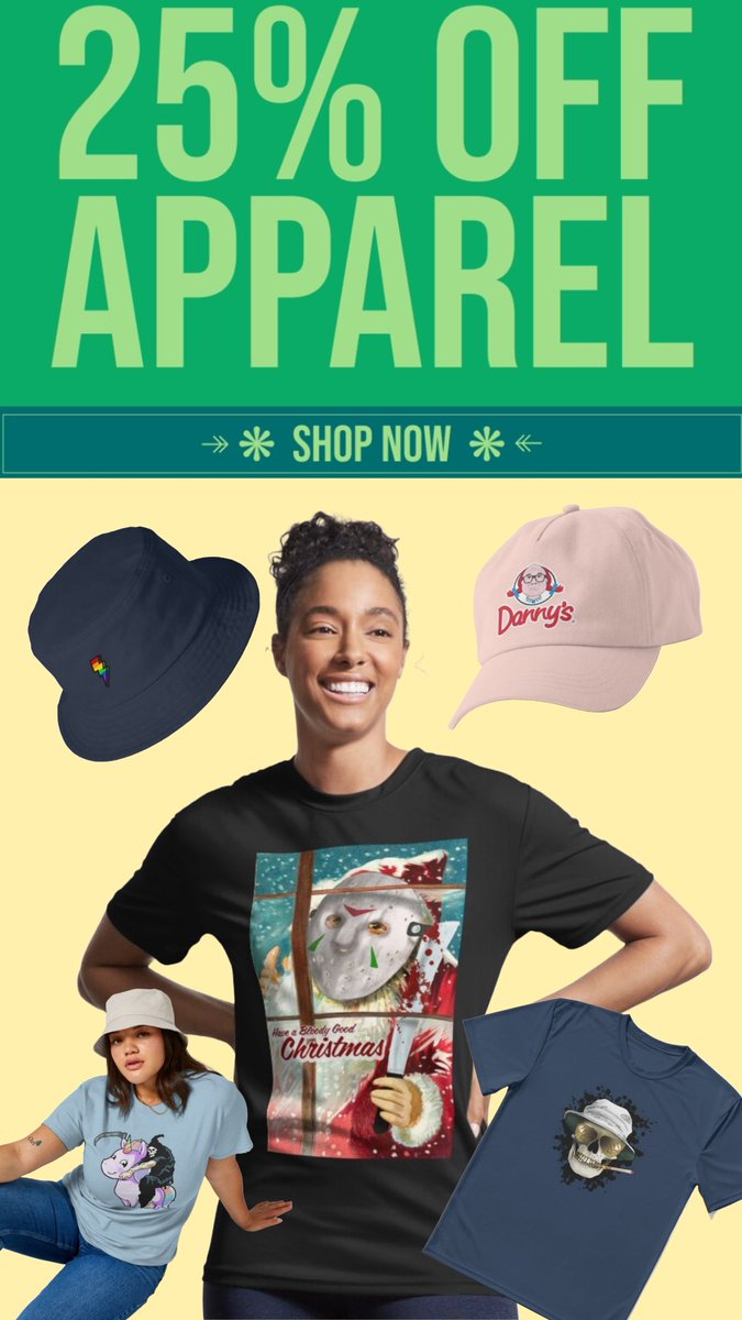 HarleyWarrenart's tweet photo. 25% OFF ALL APPAREL. 

Only through this very special URL https://t.co/5kfDIKIvIR

All of your favourites are here; #dannydevito art, #horrorxmas design, #lightening motifs, #popculture parodies,  and much, much more. https://t.co/GhfPpTL3QA