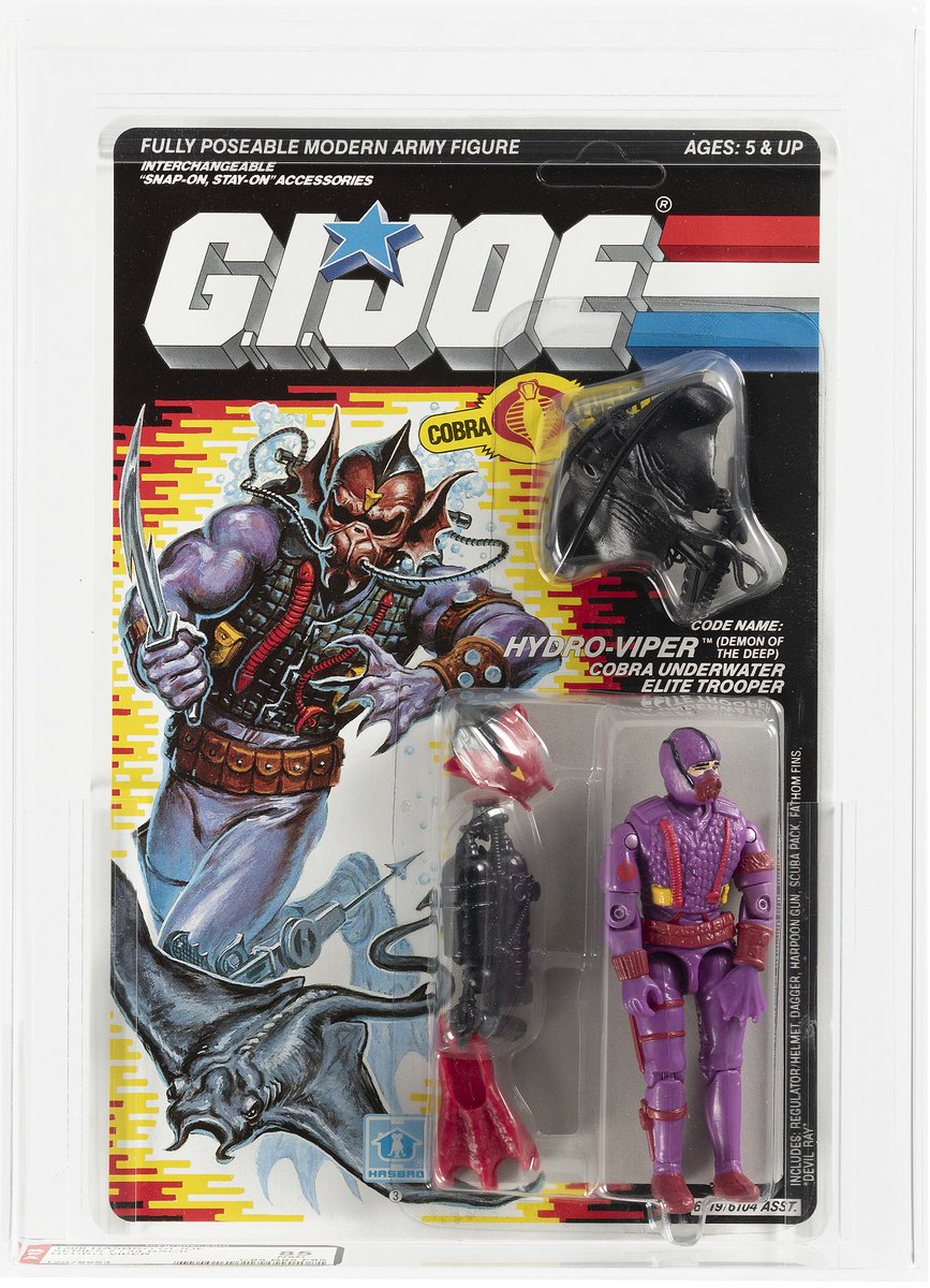 NOVEMBER AUCTION PREVIEW! Get your swimfins & take the dive at @HakesAuctions! Our Fall #auction has a great selection of @GIJoeOfficial #actionfigures, like this #AFA 85 #HydroViper! 🐟🐍🐟 #Hasbro #GIJoe #Cobra #collector #toycollector #80s #80sToys #GIJoeCollectors #YoJoe