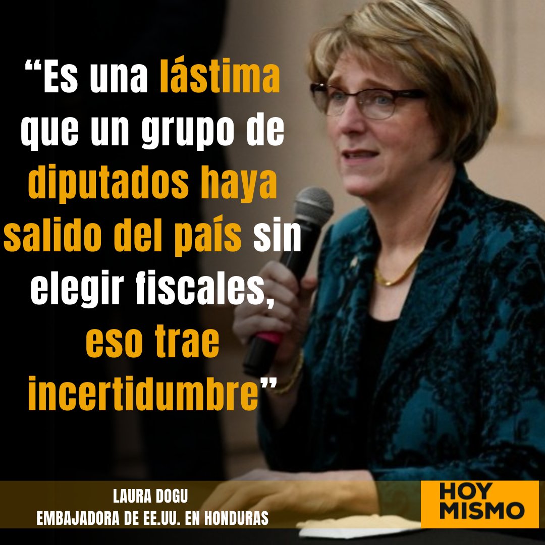 🔴Declaraciones de la embajadora, Laura Dogu <a href="/USAmbHonduras/">Embajador/a de Estados Unidos ante Honduras</a>: