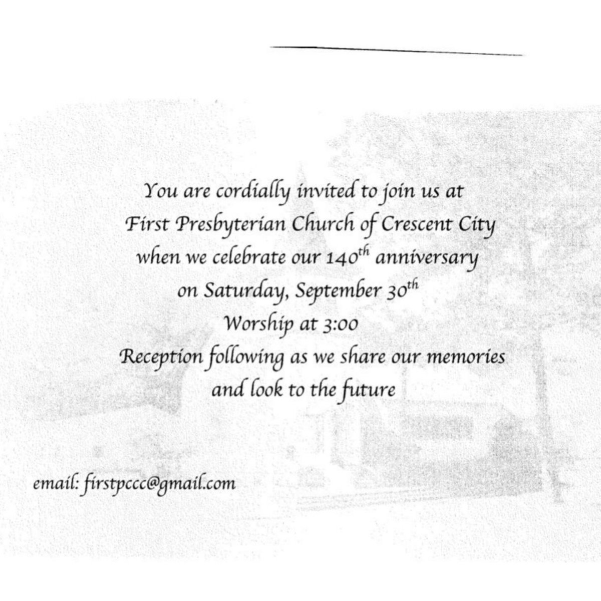 PSMJAX's tweet photo. We are joining the First Presbyterian Church of Crescent City's to celebrate their 140th anniversary. You can join the Anniversary Service at Crescent City, 3:00 p.m. today, September 30.

#PSMJax #Anniversary #Presbytery #Church #Celebration https://t.co/faFswwAtfG