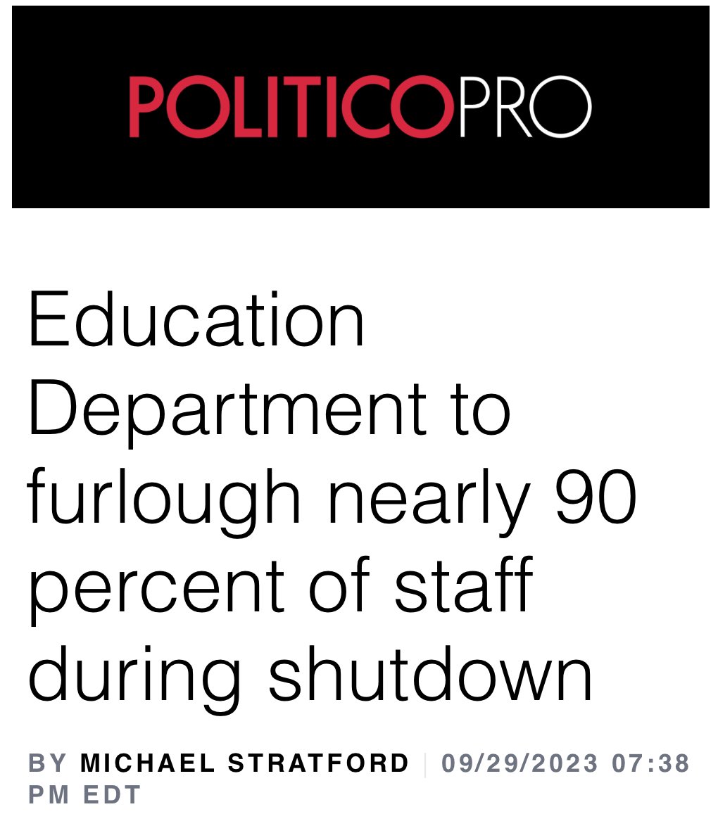 RepJeffDuncan's tweet photo. What do you call a furlough that hits 89% of the leftists at the department of education?

A good start. https://t.co/IH64JiLPPn