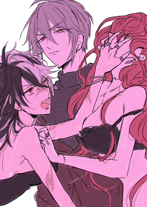 なんでもあり垢なので女体化の絵を上げます(女女オエミスと女女のオズ&ミスとネTのミスとオエだけ男の北3)