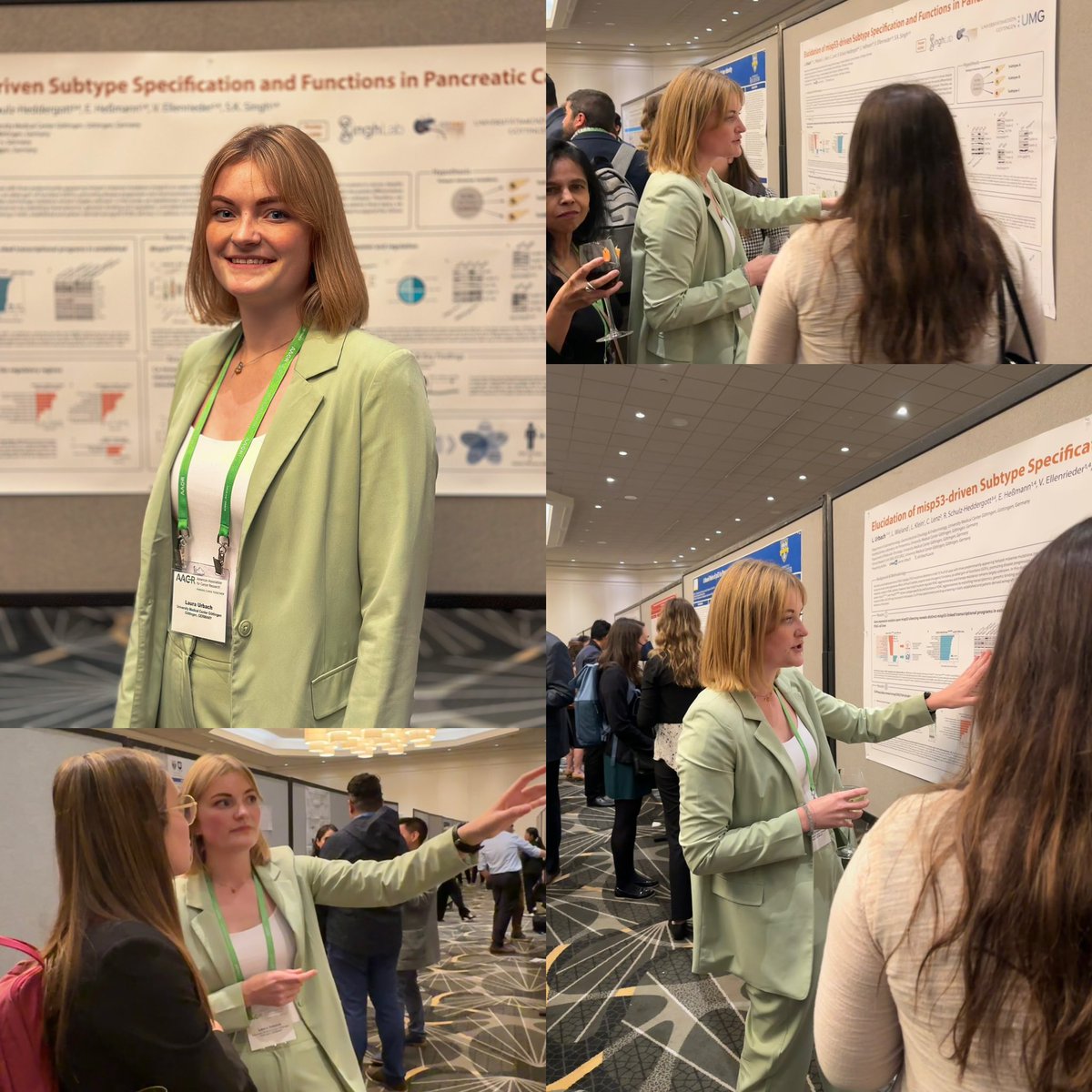 UrbachLaura's tweet photo. Presented my PhD data on the #AACRPan23 in Boston! Fruitful discussions and nice feedback from a lot of listeners. It’s been a pleasure!👩🏼‍🔬😊

Proud to be part of the Singh Lab @ShivKSingh6 and CRU @kfo_5002 at @yourUMG!

Thanks to @DAAD_Germany for making this possible. https://t.co/2jFXRPf4Py