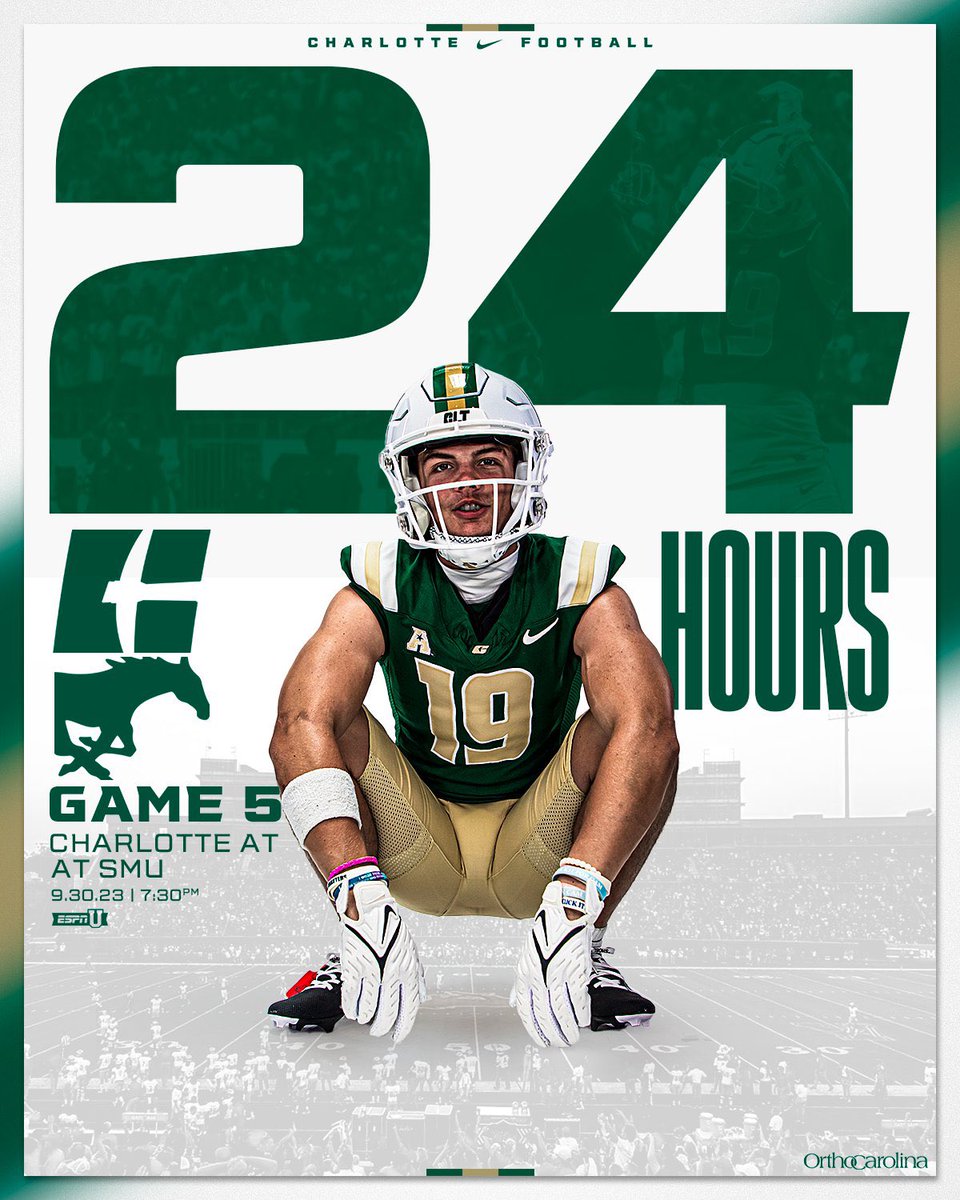 CharlotteFTBL's tweet photo. 24 Hours⏳

🆚 SMU
📺 @ESPNU 
📻 @730TheGame 

#BadCompany⛏️ | #AmericanPower https://t.co/ZbNjIfqpzB