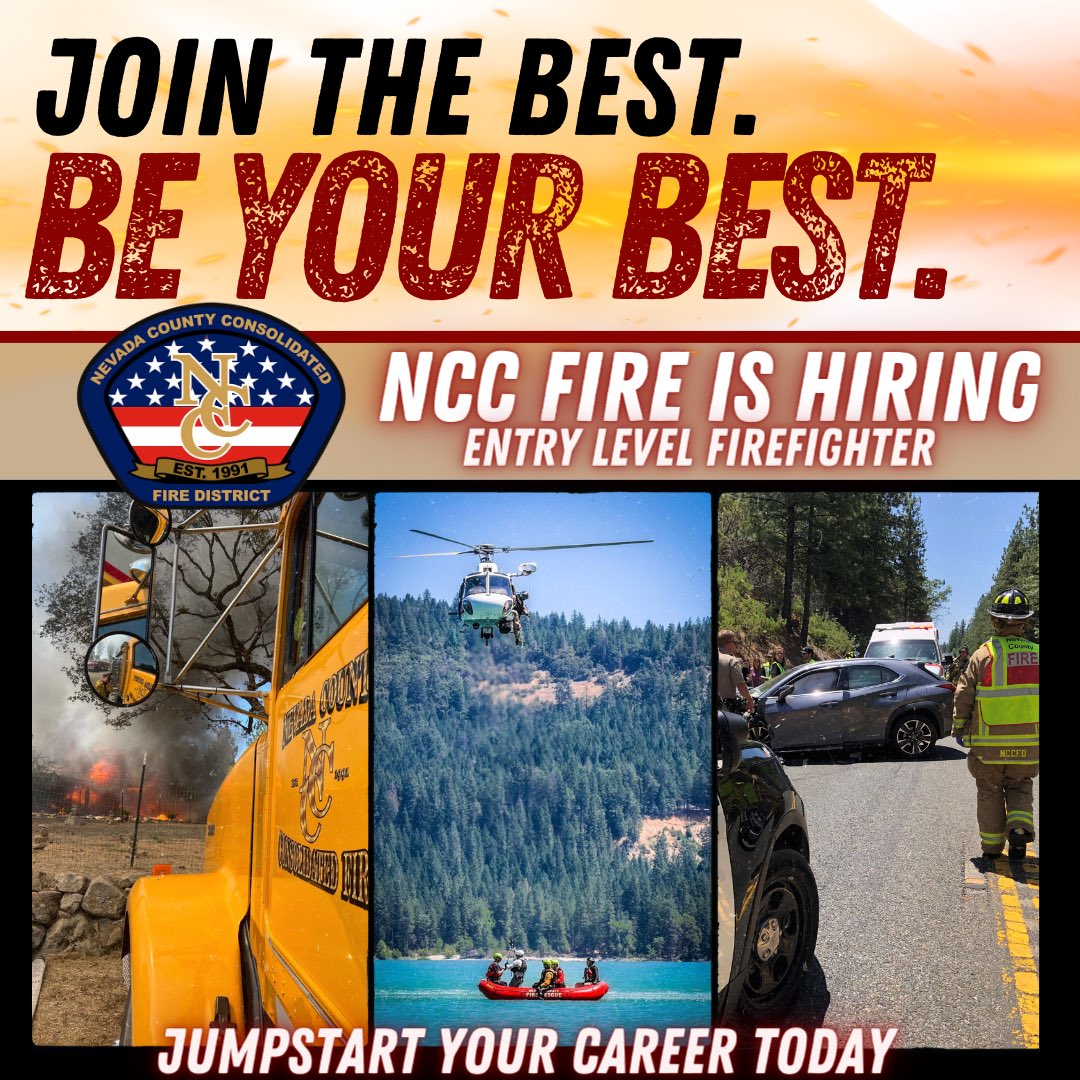 NCC Fire is currently accepting applications for entry-level firefighter. The filing period for this position is October 27, 2023. For additional information on the position &amp; to apply, visit our website at nccfire.com. #nevadacounty #career #firefighter #WeAreHiring