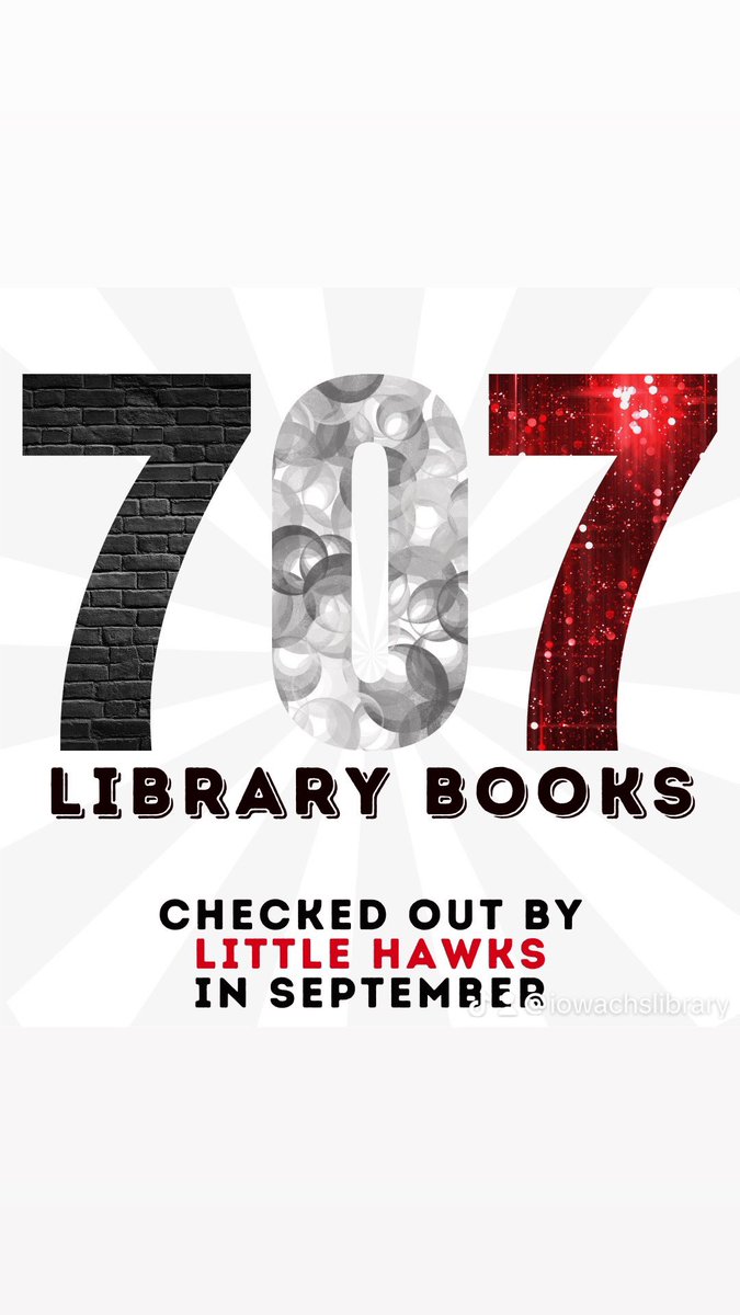 📊 September Stats 📊

Little Hawks have been hittin’ the books! 

📕 707 Library books 
📕 81 holds placed 
📕 703 “textbooks” this includes ALL books used for ELA classes! 

#tstl #tstr #cityhighlibrary #highschoollibrary