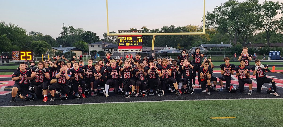 Soph Rams (6-0, 4-0) pick up the Homecoming win over Elgin 65-6! Another complete team victory in which everyone contributed! A great ending to a great week!

<a href="/RamFBHC/">Coach Walters</a> <a href="/GEHS_Athletics/">Glenbard East Athletics</a> <a href="/GE_Rams/">Glenbard East</a> <a href="/GERamsBoosters/">Glenbard East Athletic Boosters</a> <a href="/tclifonti/">TC LIFONTI</a> <a href="/FRANKNEBBIA/">Frank Nebbia</a> <a href="/joshzawislak/">JZ</a>
