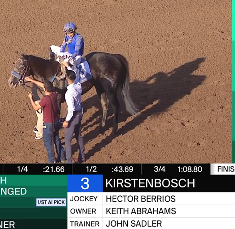 GaryDougherty's tweet photo. 27th Chillingworth S. (G III)

W - Kirstenbosch 6/1

J - Hector I. Berrios @HIBerrios [1st win in race; 10th Graded Stakes of '23]

T - John Sadler [Record 3rd win in race; 2015 - Ben's   Duchess; 2011 - Home   Sweet Aspen]

S - Midnight Lute https://t.co/k9UM3lHPx1