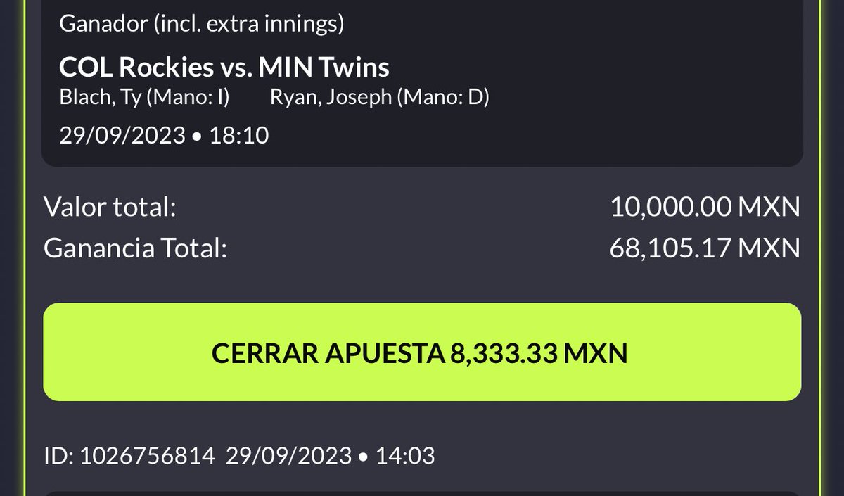 hugowx_'s tweet photo. Listo el Parlay 💣 de hoy ¿La van a querer? Tiene momio +600

De los últimos así momios altos, 3 ganamos y 2 nos quedamos a nada lit

Ya saben que nunca juego parlays pero cuando si se ponen buenos 🔥🍿

Si hay varios ♥️🔄🗯️ lo comparto para que mis vayamos todos!
Activa Notis🔔 https://t.co/goMZ6H79xA