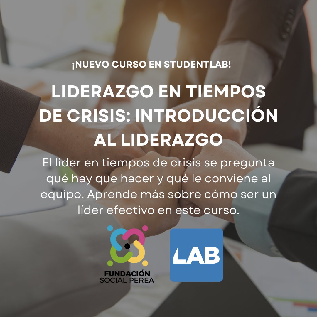 CanopyLAB_LATAM's tweet photo. ¿Quieres ser un #líder efectivo en tiempos de crisis?
Descubre cómo con el #CursoGratis de @SocialPerea. Aprende sobre #liderazgo, influencia positiva y más en 13 emocionantes unidades. 
¡Únete a nosotros en este viaje de aprendizaje en #StudentLAB! 
🔗https://t.co/oQNAGvRHMD https://t.co/yvlmG2alJX