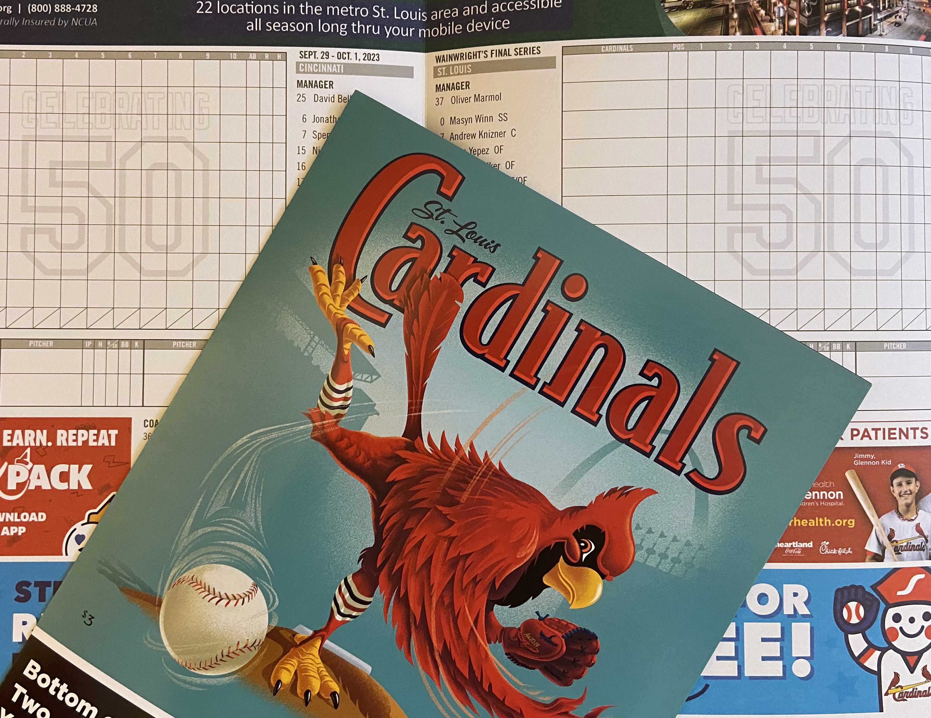 Vintage STL Cardinals Score Card