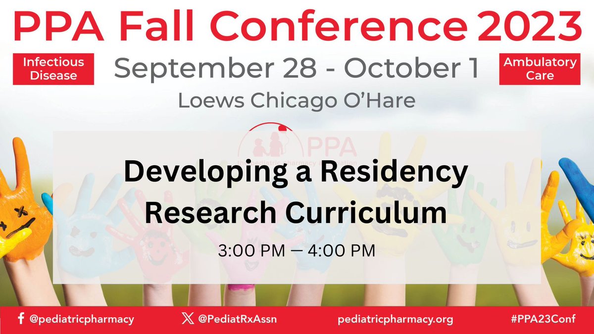 PediatRxAssn's tweet photo. Learn about Developing a Residency Research Curriculum at the #PPA23Conf! https://t.co/hgvNC5mG9y