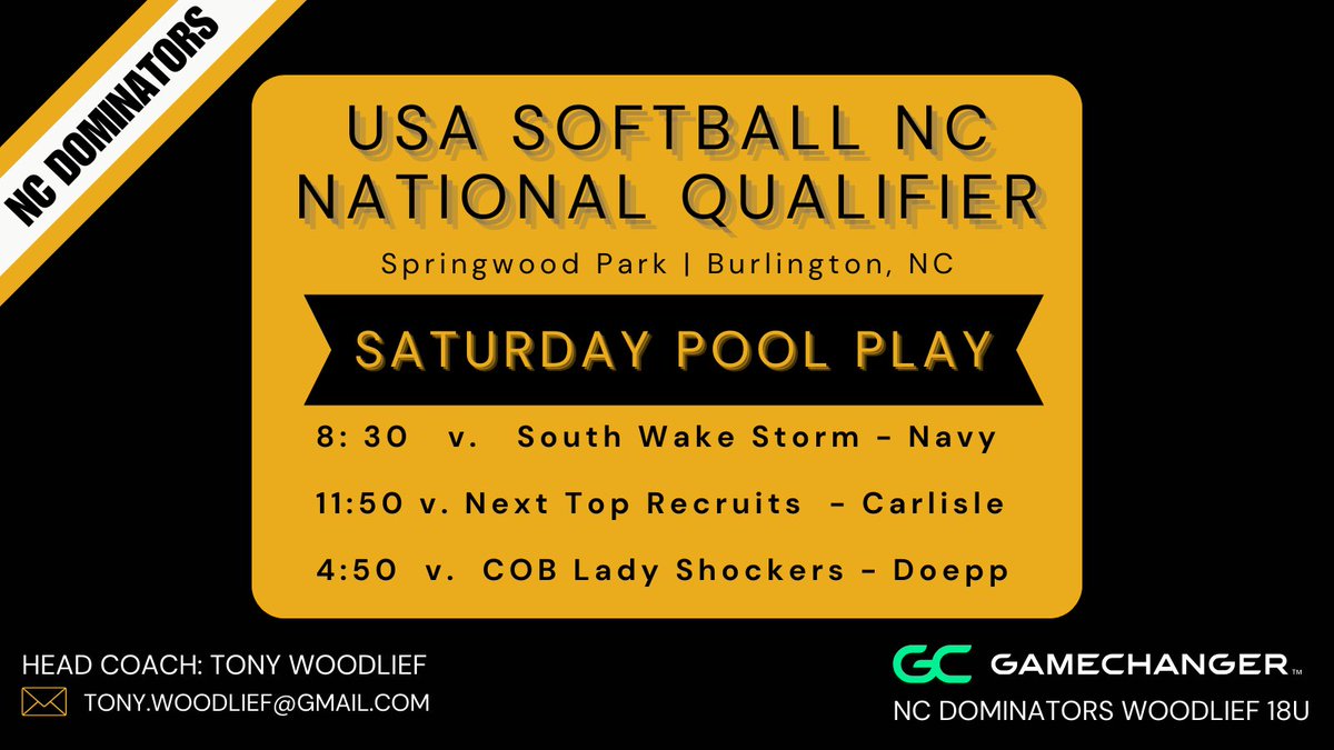 emchambers2025's tweet image. Counting down 'til the USA NC National Qualifier in Burlington! Can't wait to hit the field and make some noise! 
@NCDominators18u @USASoftballNC @CoastRecruits @GoMVBSoftball @ImpactRetweets @fivestarphenom  @QrRecruiter @prepsrecruit @TopPreps @upnextrecruits @ncsa #2025grad