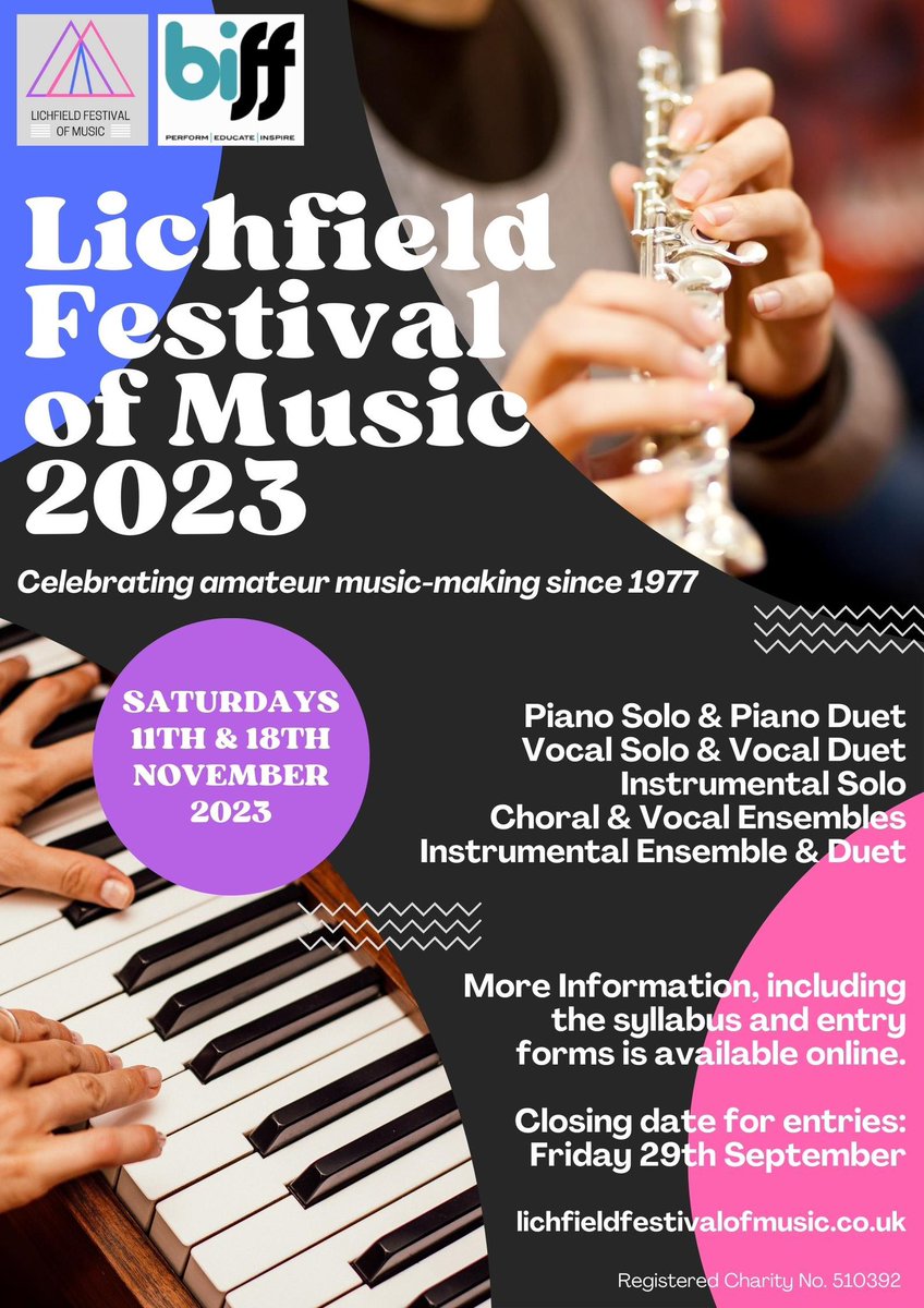 🥳 Thank you, everyone, for your entries. With 2 hours and 47 minutes to go until the deadline, we have already exceeded the number of entries received for the 2022 Lichfield Festival of Music!