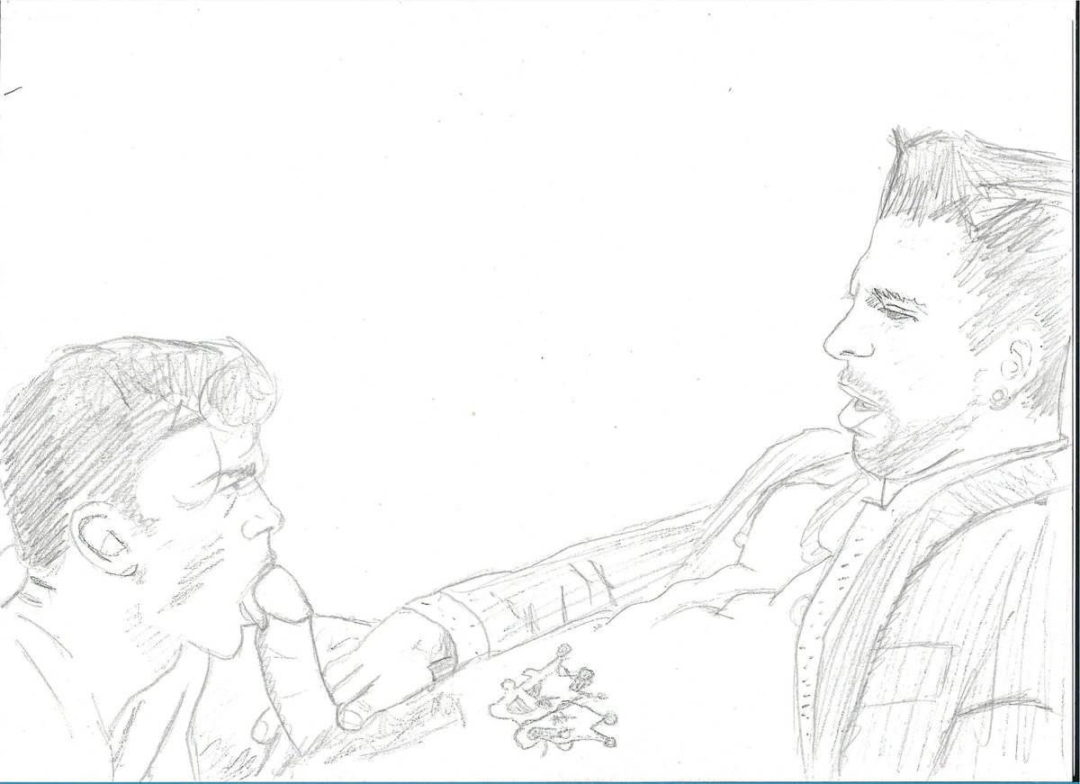 KTopman84's tweet photo. Final drawing  from @KarlWPickup, this time of @RomanToddNYC and @OFNickFloyd from @NextDoorStudios https://t.co/MUfRVrZwfZ