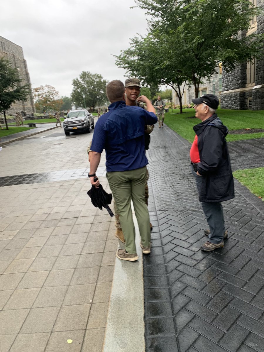 Cadet Perkins and coach tanner field seeing each other for the first time in a while! <a href="/twcasports/">Woodlands Christian</a>
