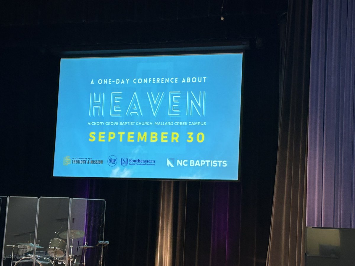 MullisCLT's tweet photo. Everything is coming together for the @InstituteforTM / @SebtsDL conference on Heaven @DiscoverHGBC! Looking forward to hearing from @AndyDavisFBC @JimShaddix and @ZanePratt. @ncbaptist #onmissiontogether https://t.co/l8LPFVgMCN
