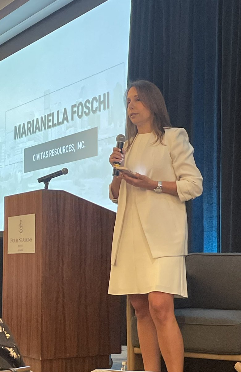 Civitas_Res's tweet photo. “I challenge you to lean in and put your heart  into what is important to you.”

Today, Civitas CFO Marianella Foschi shared her journey from a small town in Colombia to CFO of a publicly traded company. Thanks to Women's Energy Network for supporting the future energy leaders! https://t.co/labJj9zdt0