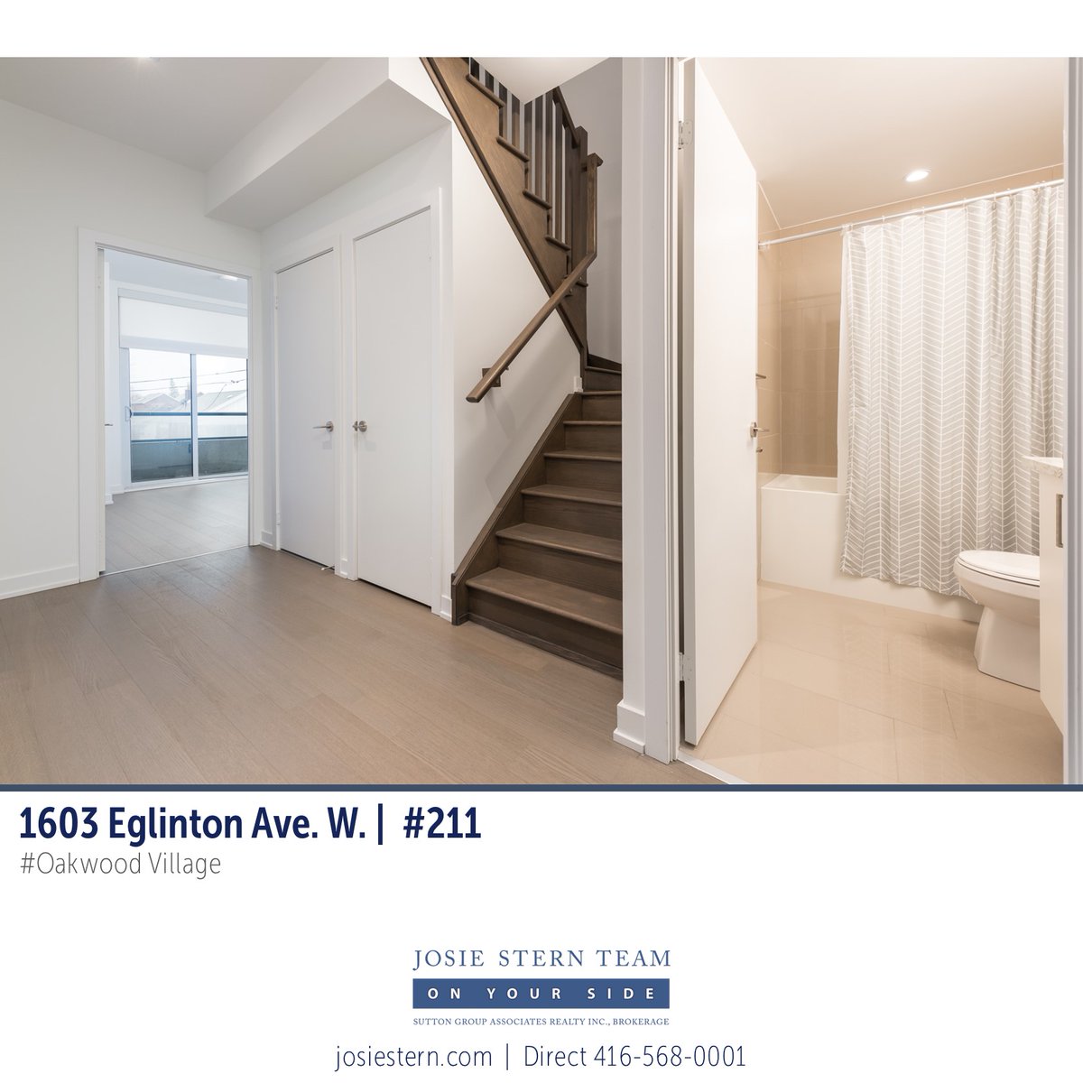 Unique 3 BR+ Den 1260 sq ft #condo, spread over 2 Floors w/multiple S-facing balconies &amp; overlooking a secluded courtyard with seating &amp; BBQ area. Extremely bright &amp; spacious. #upgrades galore parking &amp; locker.  #OakwoodVillage  #TorontoRealEstate 
bit.ly/1603EgW-211