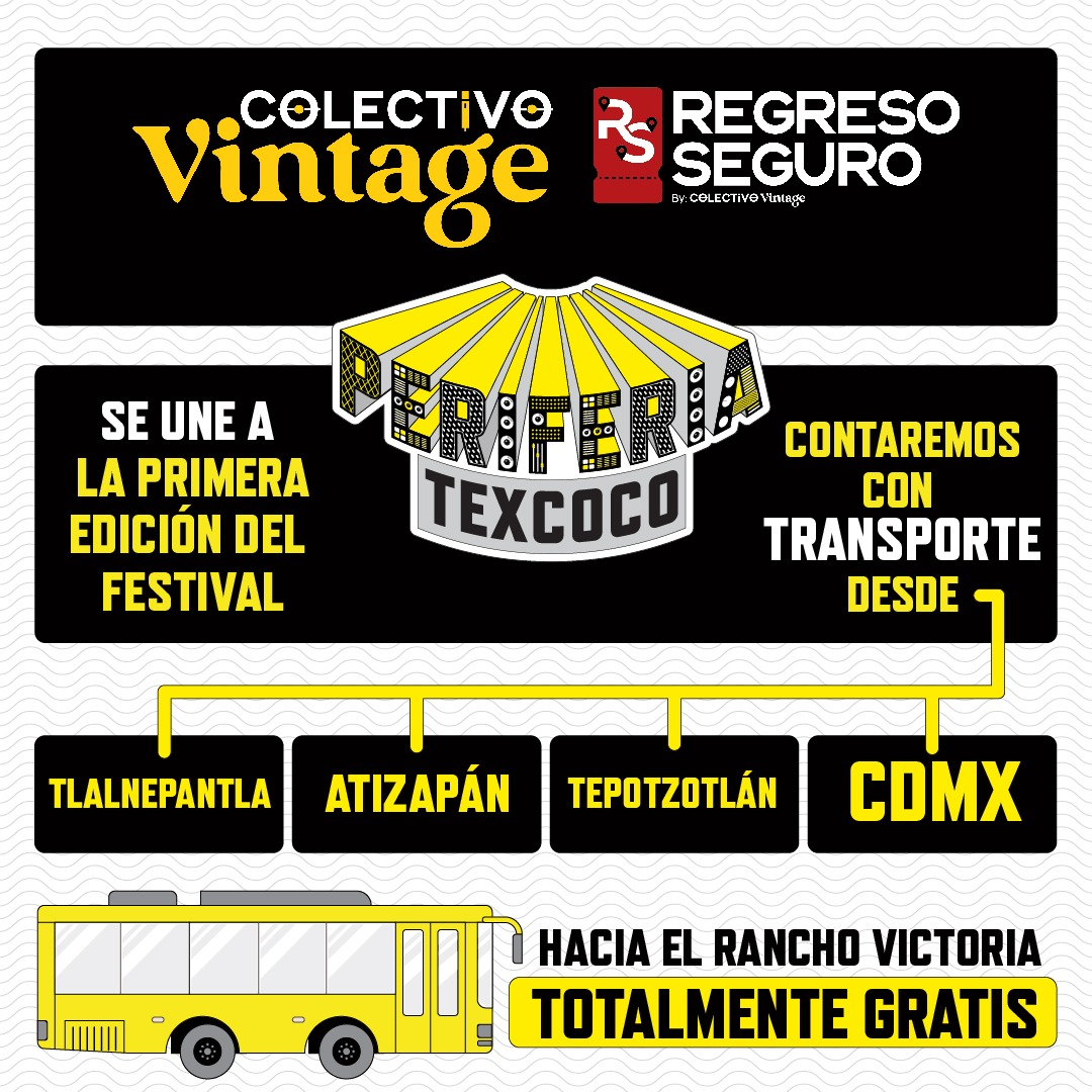 La seguridad de todos es primordial, por eso  junto a nuestros amigos de Colectivo Vintage ofreceremos "Regreso Seguro" TOTALMENTE GRATIS 🙌🤩

Mantente atento a nuestras redes y conoce más detalles, así como fechas de registro 🗣️