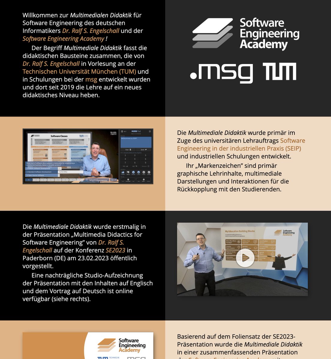 [german] Gestern habe ich den “Balzert-Preis für Digitale Didaktik 2023” von der Gesellschaft für Informatik (GI) für meine “Multimediale Didaktik für Software Engineering” verliehen bekommen. Eine zugehörigen Website multimediale-didaktik.de mit allen Details ging soeben live.