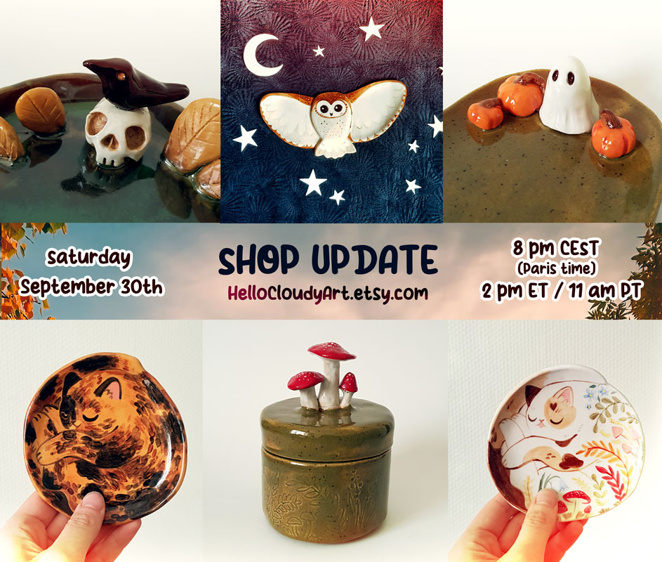 hellocloudy_art's tweet photo. New ceramics coming Saturday September 30th 🧡 8 pm CEST / 2 pm ET / 11 am PT 🎃 https://t.co/QgrXbhWETL