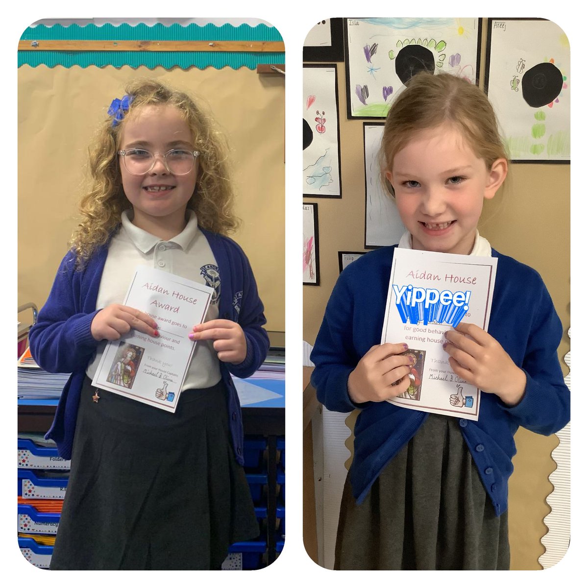 MissKMGrant1's tweet photo. A huge congratulations to our Aidan and Columba House certificate recipients from P1-3! ❤💛Thank you for being such excellent role models for us all! 🌟🥰 @HarkinsMrs @MrsStojanovic @MrsCallaghanP2 @MrsMeza_ @MrsMasonP3 @MissStaffordStA @primaryandrew https://t.co/tDWAvvJKM5