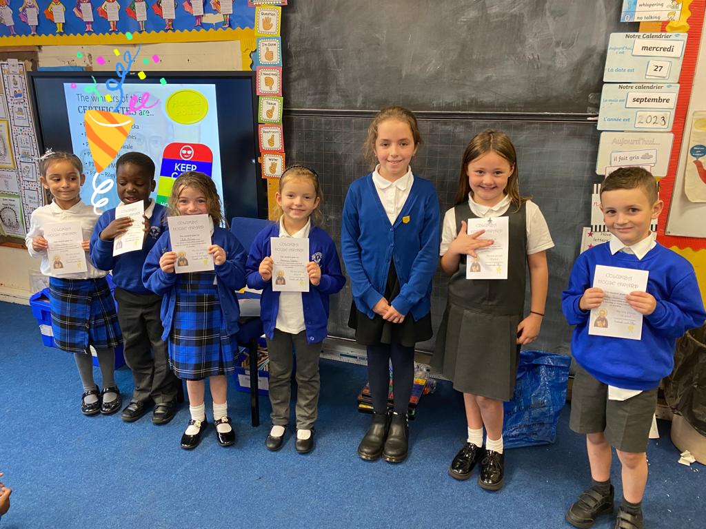 MissKMGrant1's tweet photo. A huge congratulations to our Aidan and Columba House certificate recipients from P1-3! ❤💛Thank you for being such excellent role models for us all! 🌟🥰 @HarkinsMrs @MrsStojanovic @MrsCallaghanP2 @MrsMeza_ @MrsMasonP3 @MissStaffordStA @primaryandrew https://t.co/tDWAvvJKM5