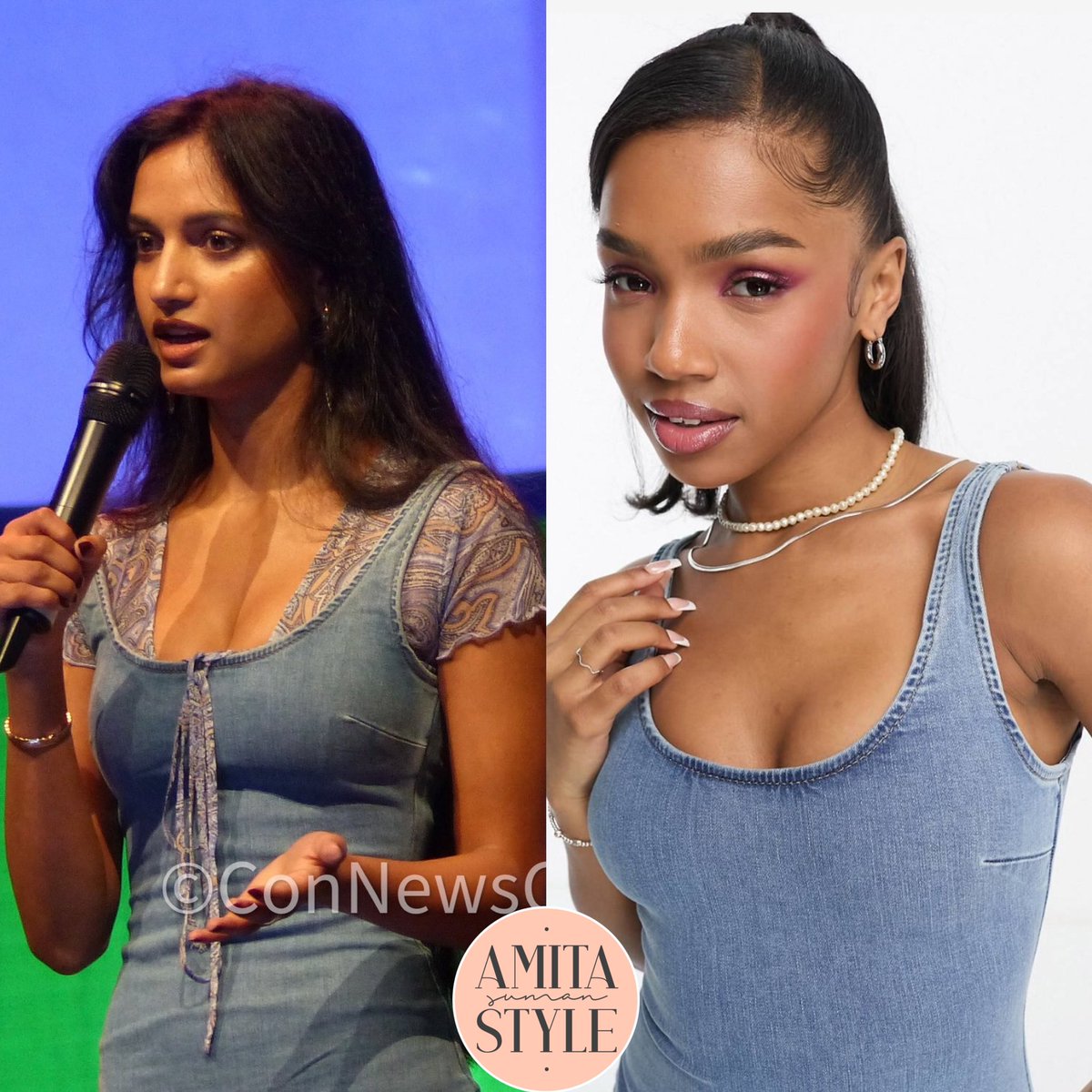 AmitaSumanStyle's tweet image. Amita Suman appears to have worn the #PullAndBear ‘Denim strappy midi dress’ (£39.99) while attending Magic Con.

Photo Credits: ink_stained / ConNewsGER