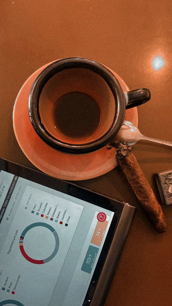 calebdlp's tweet photo. Las métricas se pasan mejor con café y un puro☕️🚬 https://t.co/BDAMRvlibK