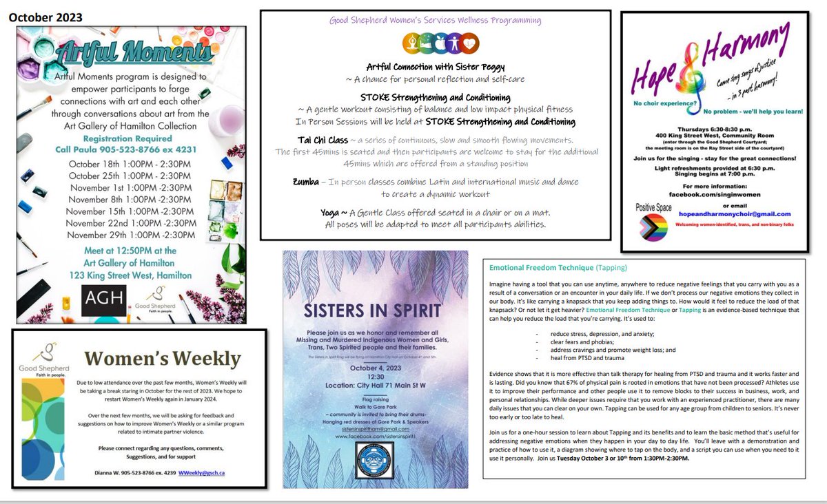 Good Shepherd Women's Services Wellness Calendar for October 2023!! #wellnessmatters #trynewthings <a href="/GoodShepherdHam/">Good Shepherd</a>