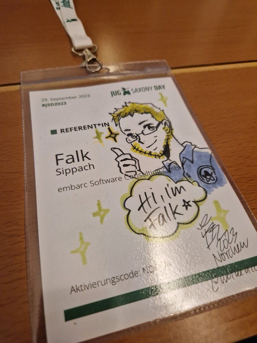 sippsack's tweet image. Das war eine krasse Woche, zwei Tage Kunden-Workshop und dann drei Vorträge auf drei Konferenzen in drei Tagen in drei Städten. Und heute hat die großartige @wolkencode mich wieder auf meinem Badge portraitiert. Ein echter "Schöner". Danke an alle für die vielen guten Gespräche.